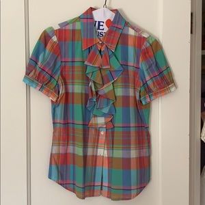 Ralph Lauren madras plaid top